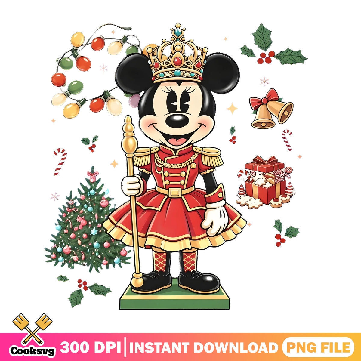 Minnie Nutcracker Crown PNG, Christmas Tree PNG, Disney Xmas PNG