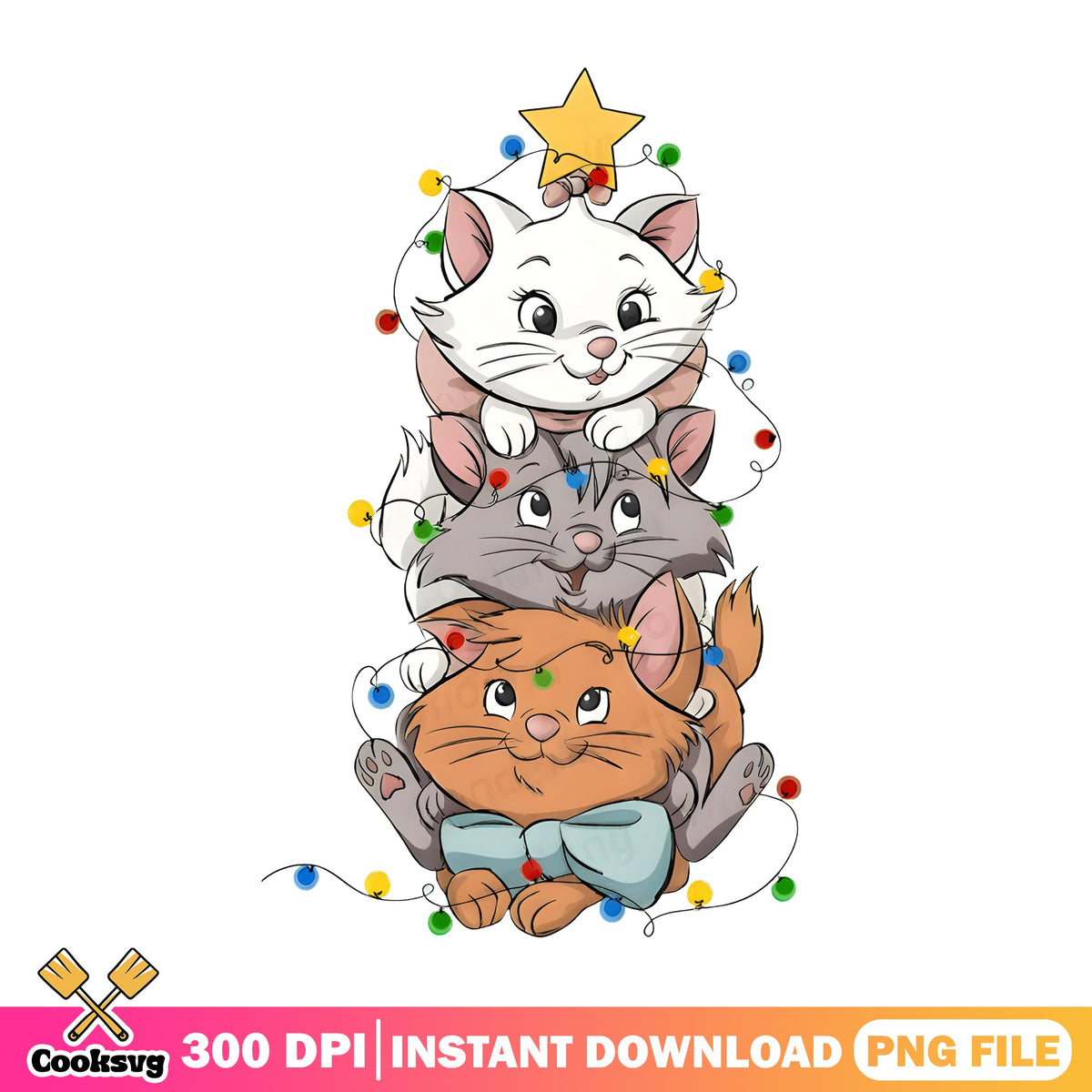 Aristocats Kitten Tree PNG, Marie Berlioz Toulouse PNG, Star PNG