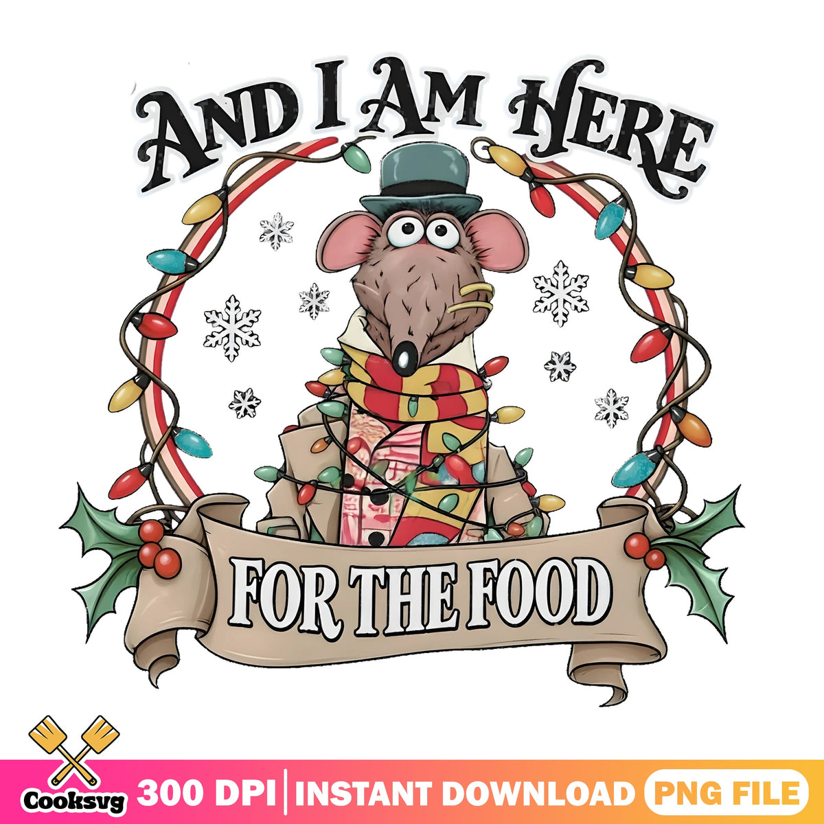And I Am Here For The Food Rizzo PNG, Muppets Christmas PNG, Rat PNG