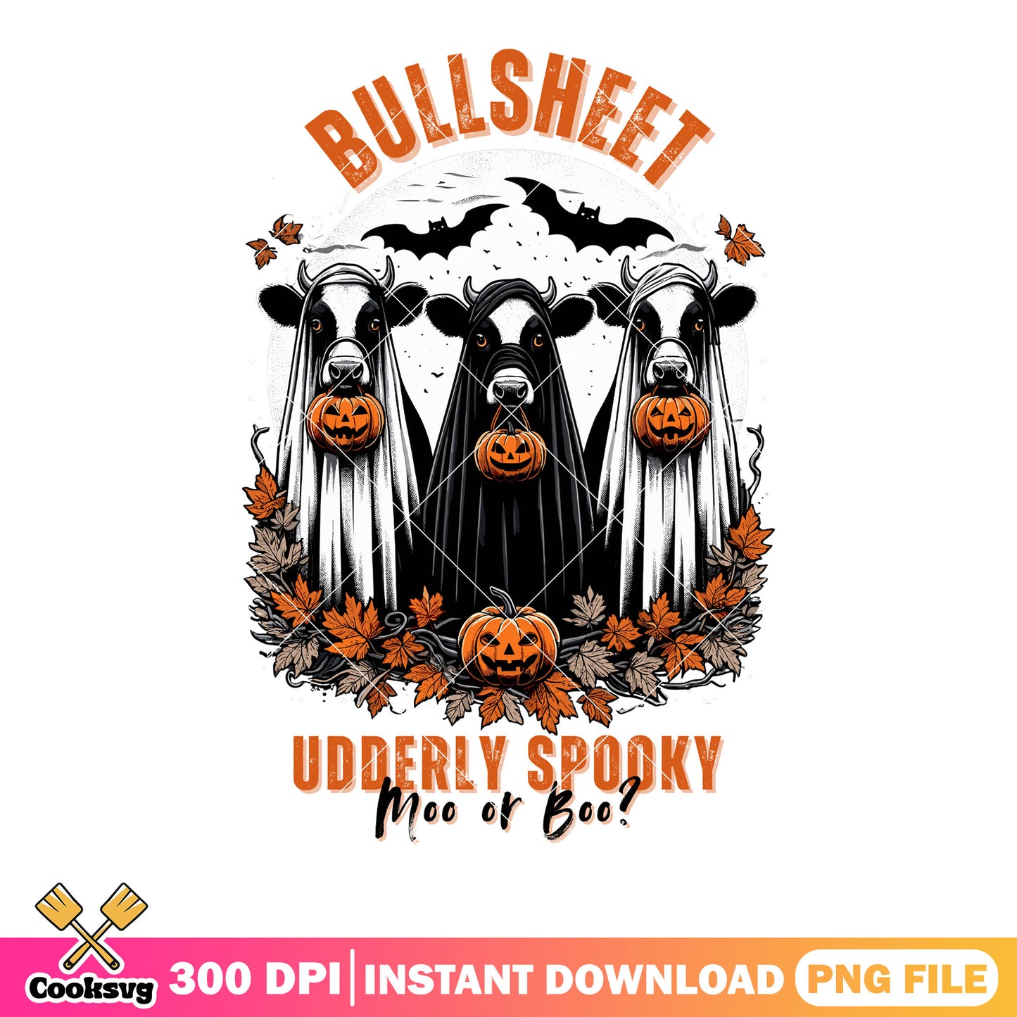 moo or boo pumpkin png, Happy halloween png, jack o lantern png