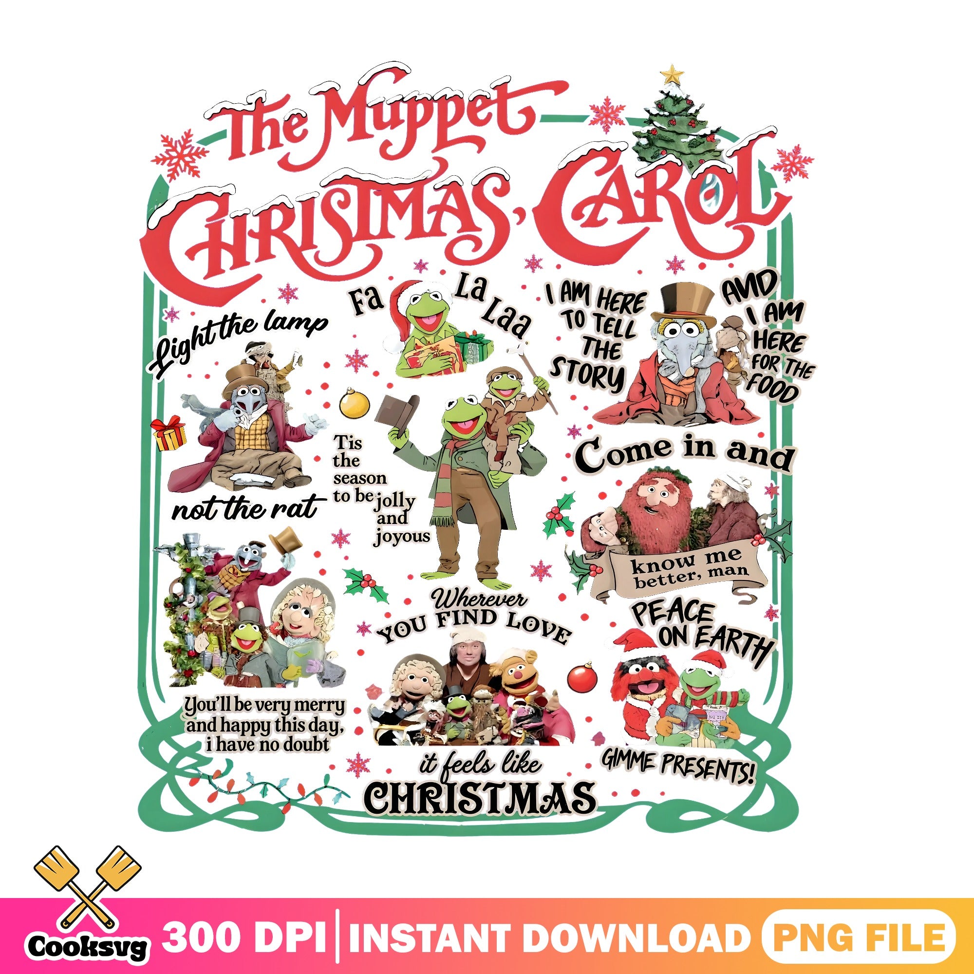 Muppet Christmas Carol Quotes Collage PNG, Kermit PNG, Gonzo PNG – Cooksvg