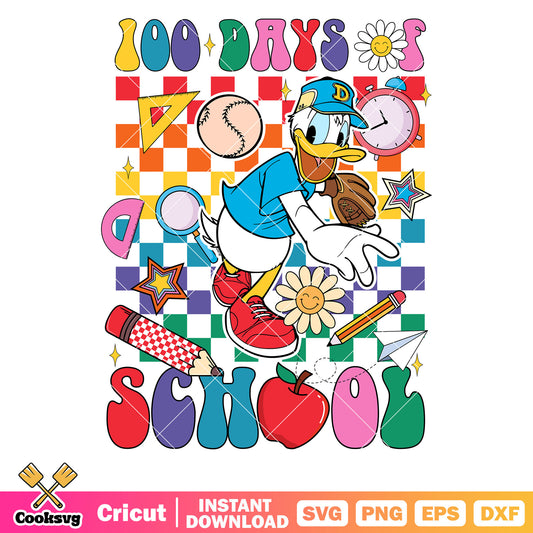 100 days of school donald svg, back to school svg, disney school svg