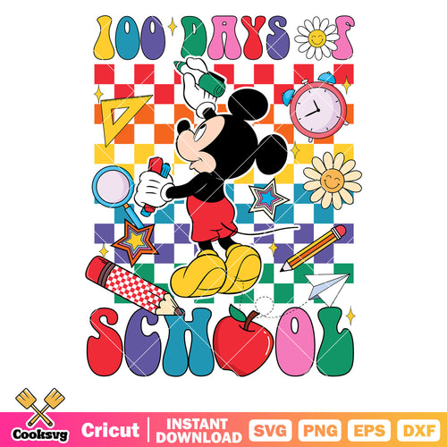 100 days of school mickey svg, back to school svg, disney school svg