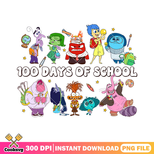 100 days of school png, go back to school png, inside out cartoon png