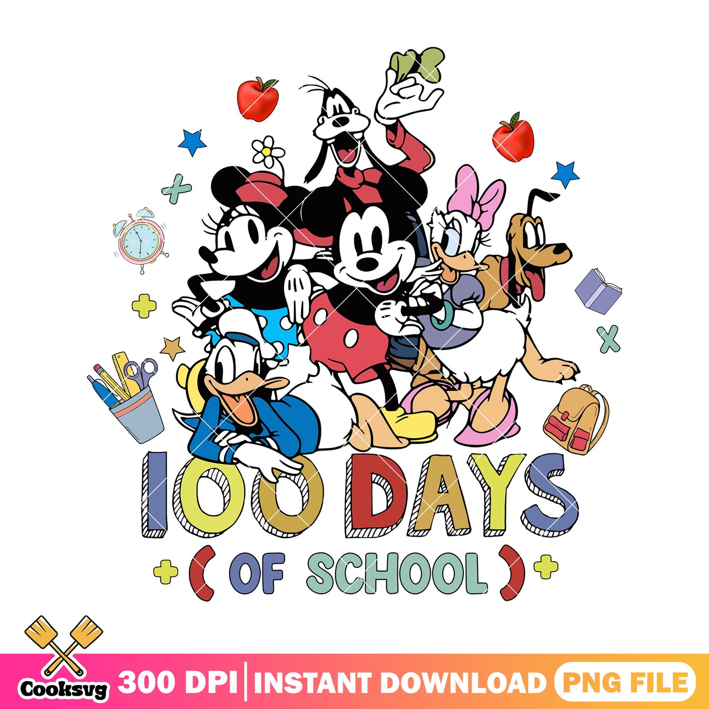 100 days school disney png, disney art png, back to school image png