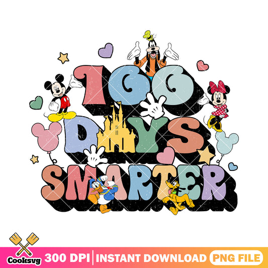 100 days smarter design png, disney art png, go back to school png