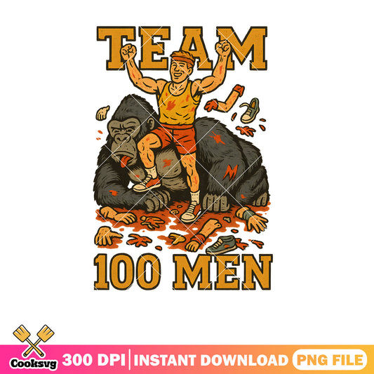 100 men vs gorilla team men png, 100 men vs gorilla png