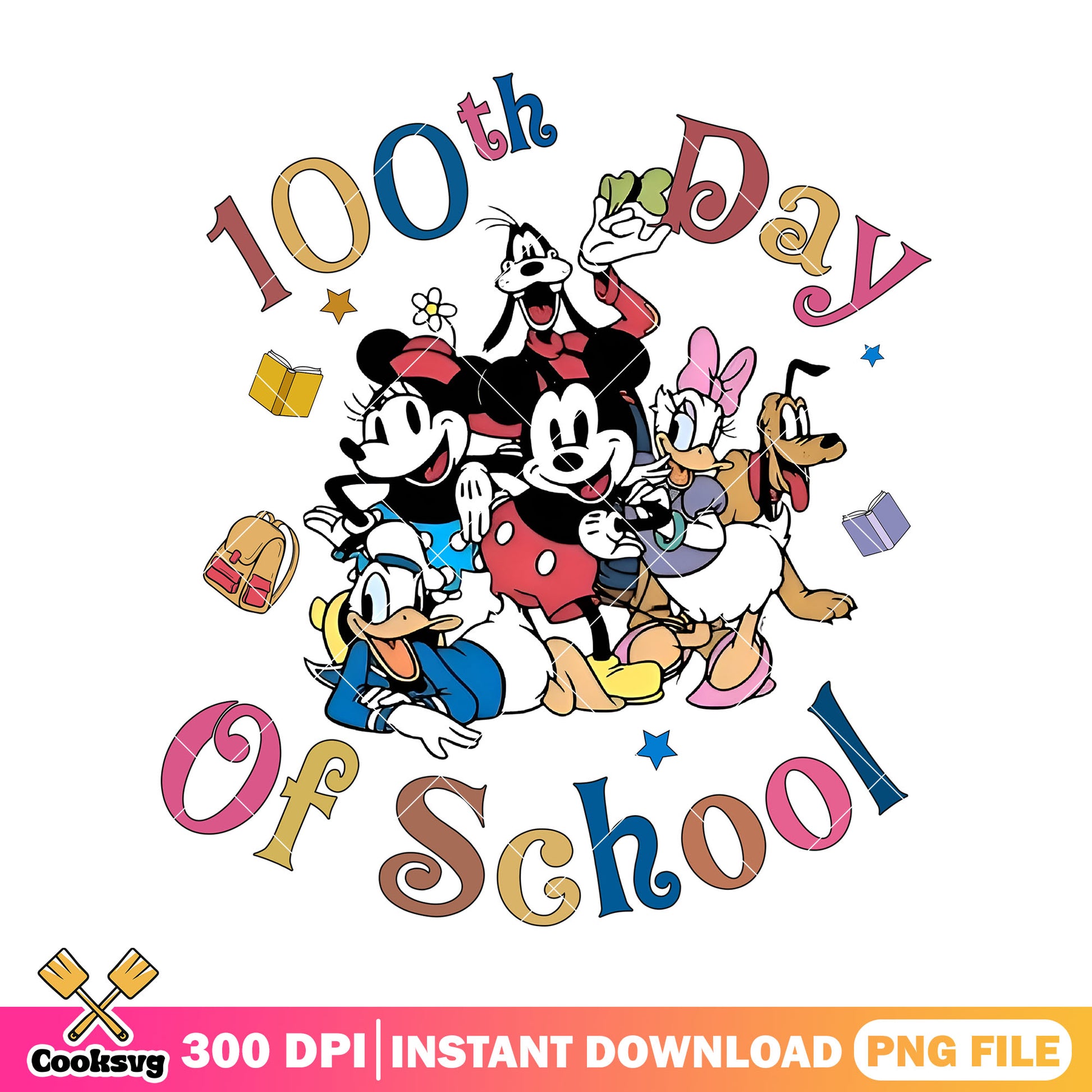 100 th day of school disney png, disney land png, back to school png