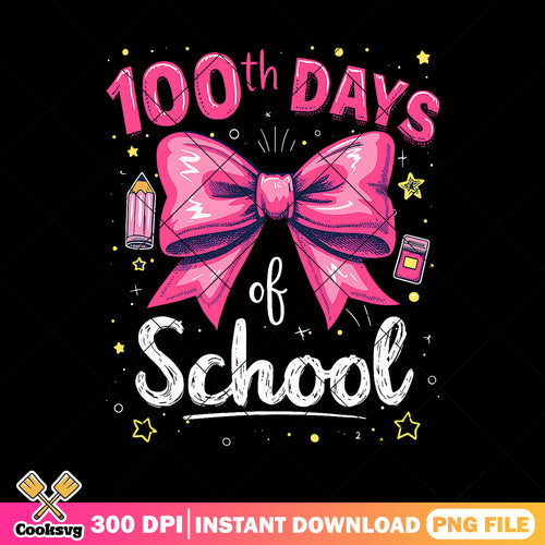 100th day school bow png, cute bow png, back to school day png
