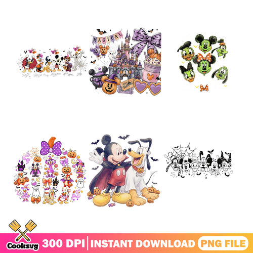 Magical Castle PNG Bundle, Frankenstein Mickey PNG, Vampire Mickey PNG