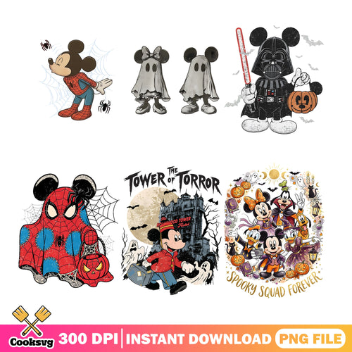 Darth Vader Mickey PNG Bundle, Spider Mickey PNG, Tower Of Terror PNG