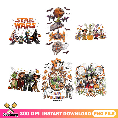 Star Wars Halloween PNG Bundle, Toy Story Halloween PNG, Mickey PNG