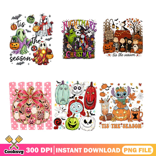 Tis The Season Ghost PNG Bundle, Peanuts Pumpkin Patch PNG, Stitch PNG