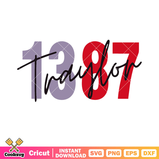 1378 traylor svg, simple design svg, red and grey colour combination​ svg