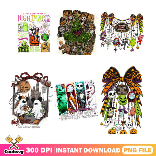 Oogie Boogie Glitter PNG Bundle, Ghost Mickey Cauldron PNG, Sally PNG