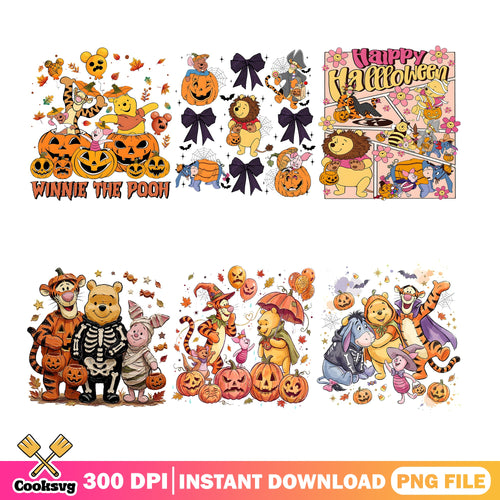 Winnie The Pooh Boo PNG Bundle, Pooh Lion Costume PNG, Tigger PNG