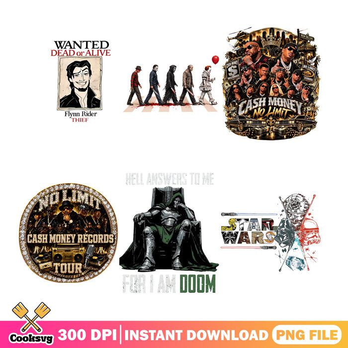 Cash Money Mix PNG Bundle, Doctor Doom PNG, Horror Crossing PNG