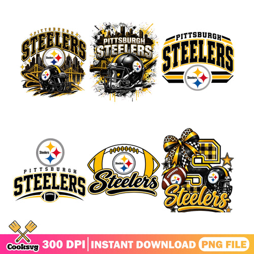 Pittsburgh Steelers PNG Bundle, Steelers Helmet PNG, Steelers Bow PNG