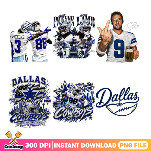 Dallas Cowboys Players PNG Bundle, Pickens Lamb PNG, Tony Romo PNG