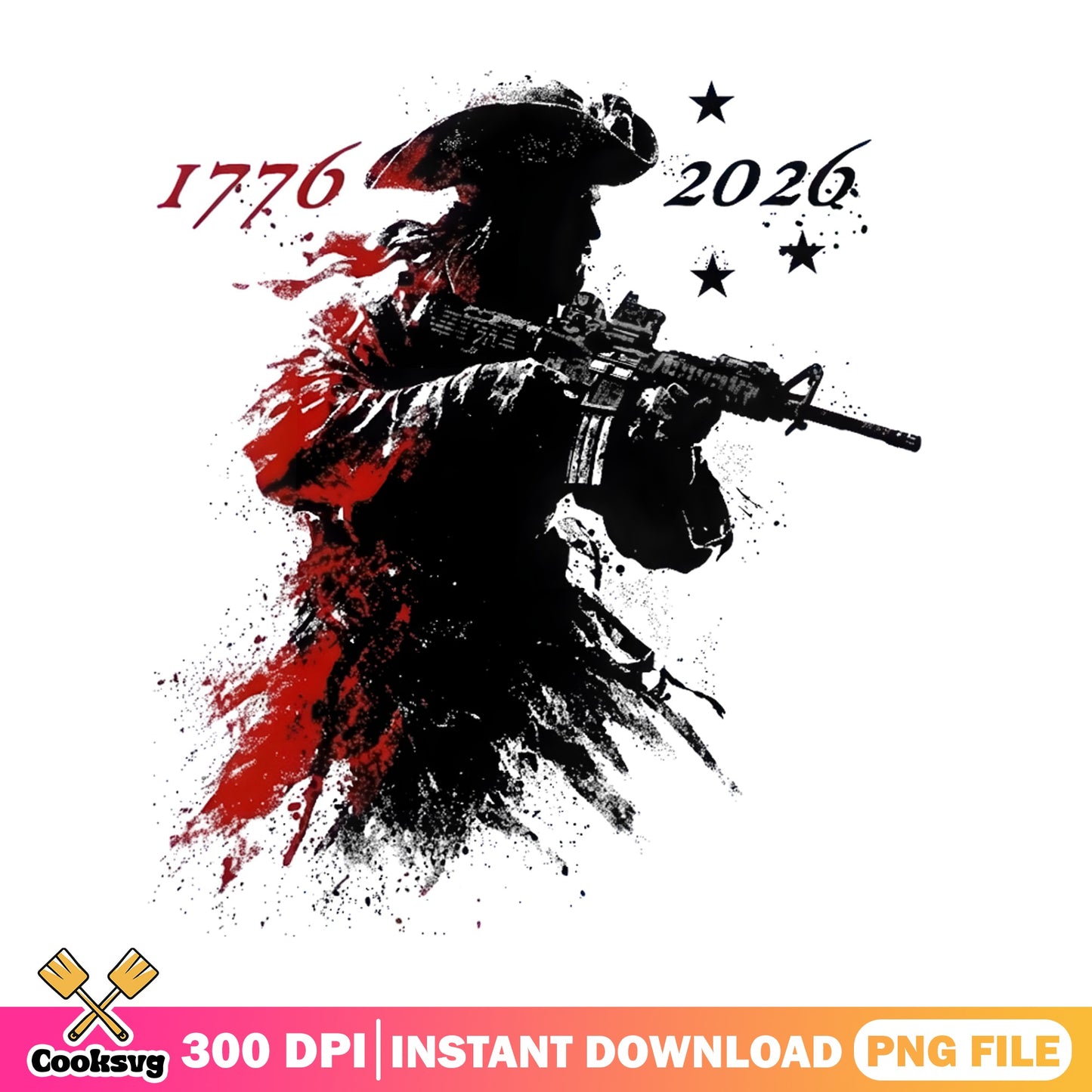 1776 2026 American Patriot Soldier PNG, 4th Of July PNG, USA PNG