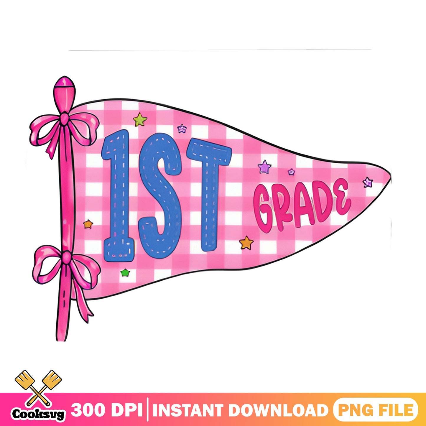 1st Grade Pennant Flag PNG, Back To School PNG, First Grade PNG