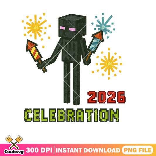 2026 celebration png, ender man png, happy new year png
