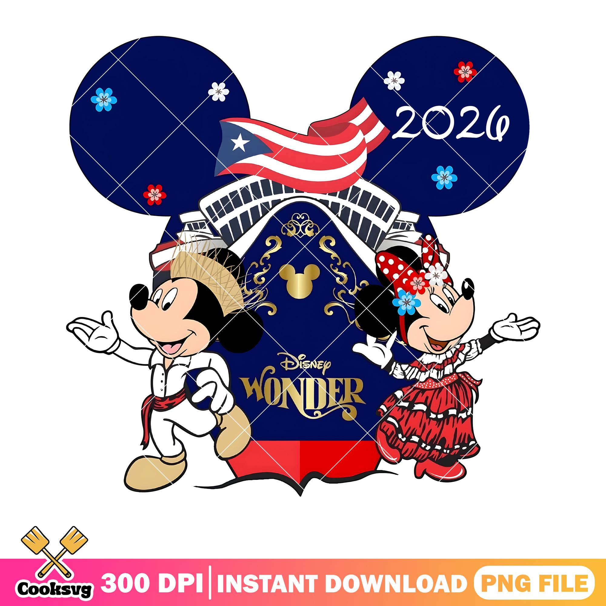 2026 wonder cruise minnie mickey png, disney trip png, mickey