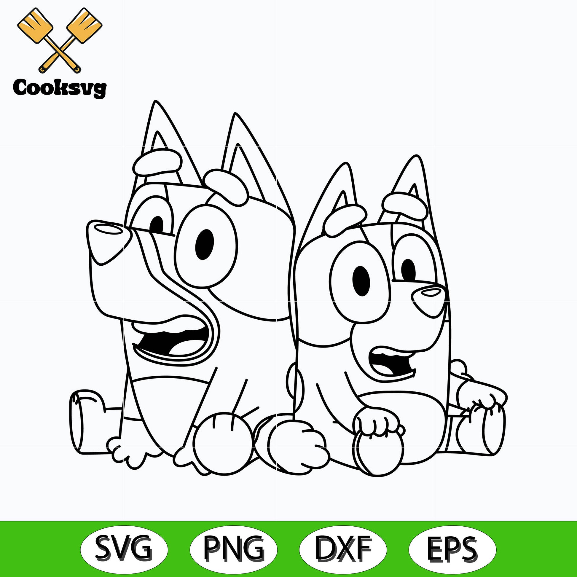 Bluey and bingo baby dog svg