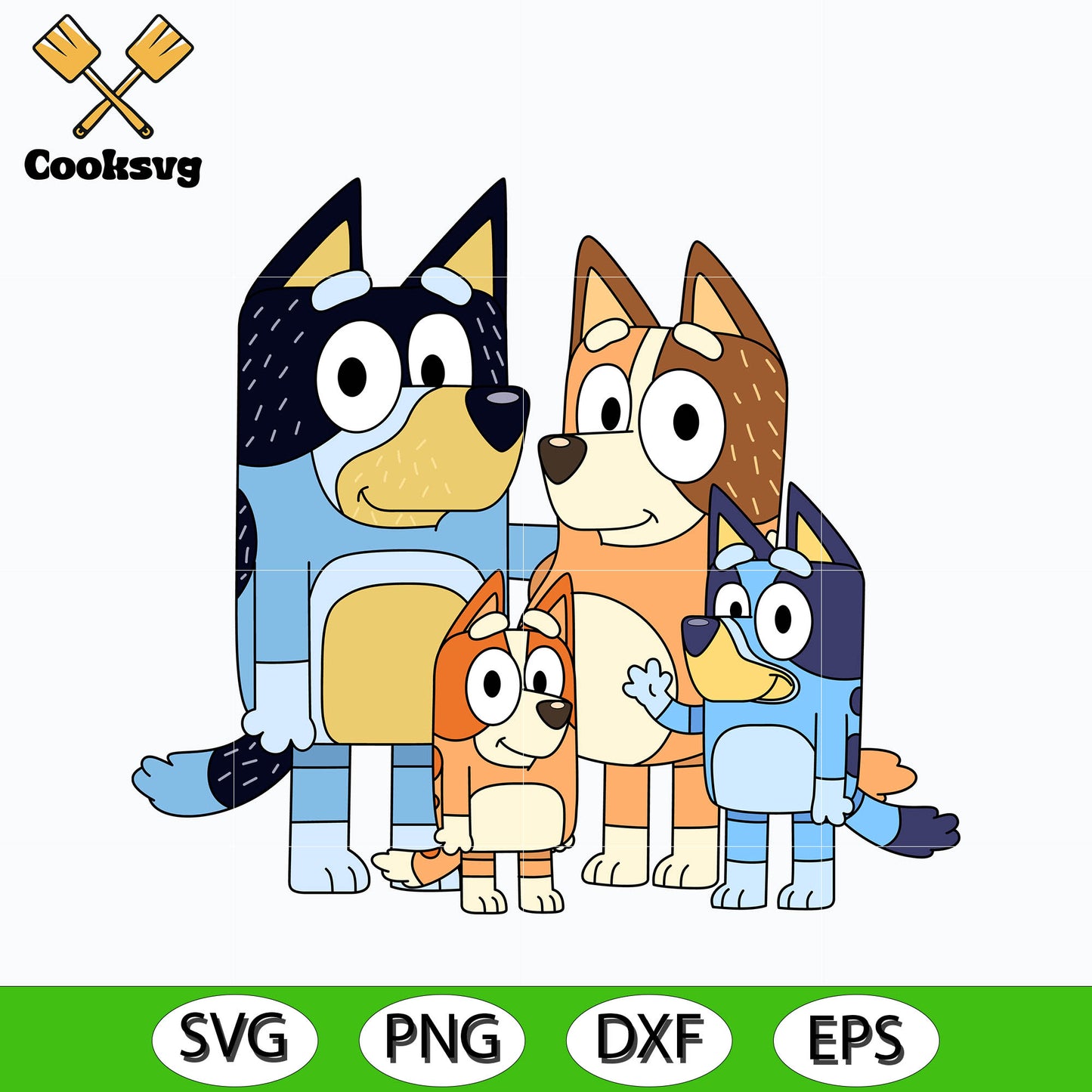 Bluey and bingo dog family svg