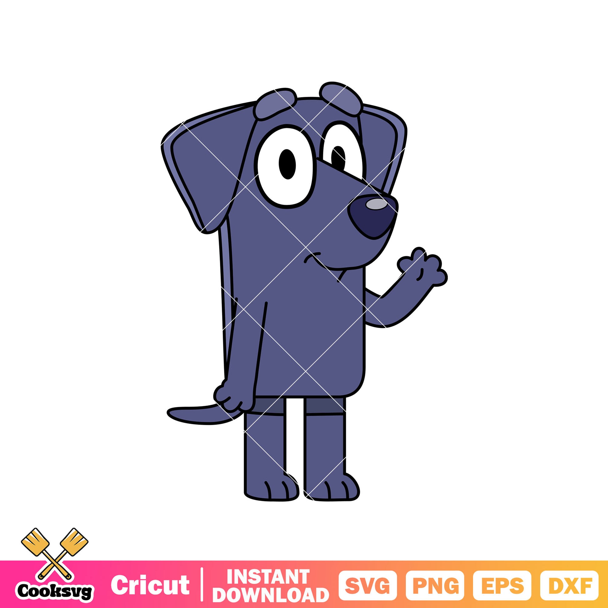 Bluey friends dog jean luc svg