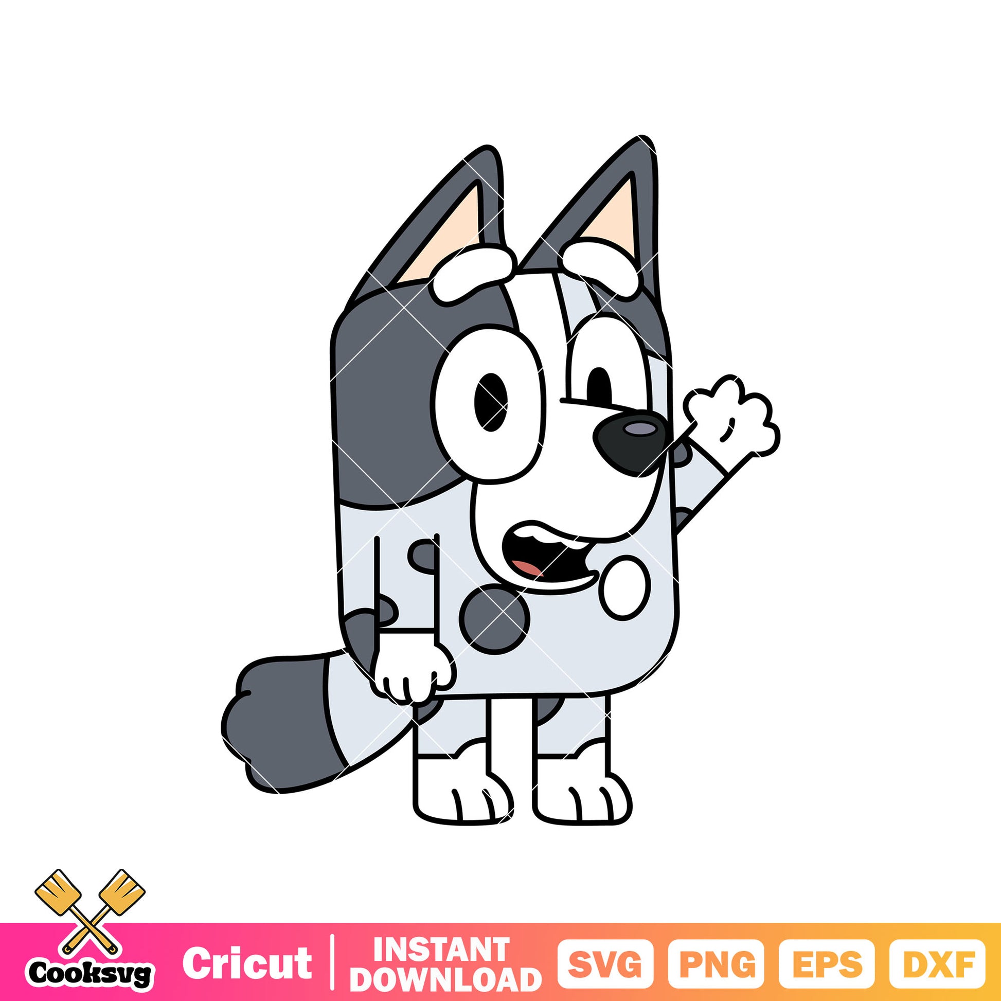 Bluey friends dog muffin svg