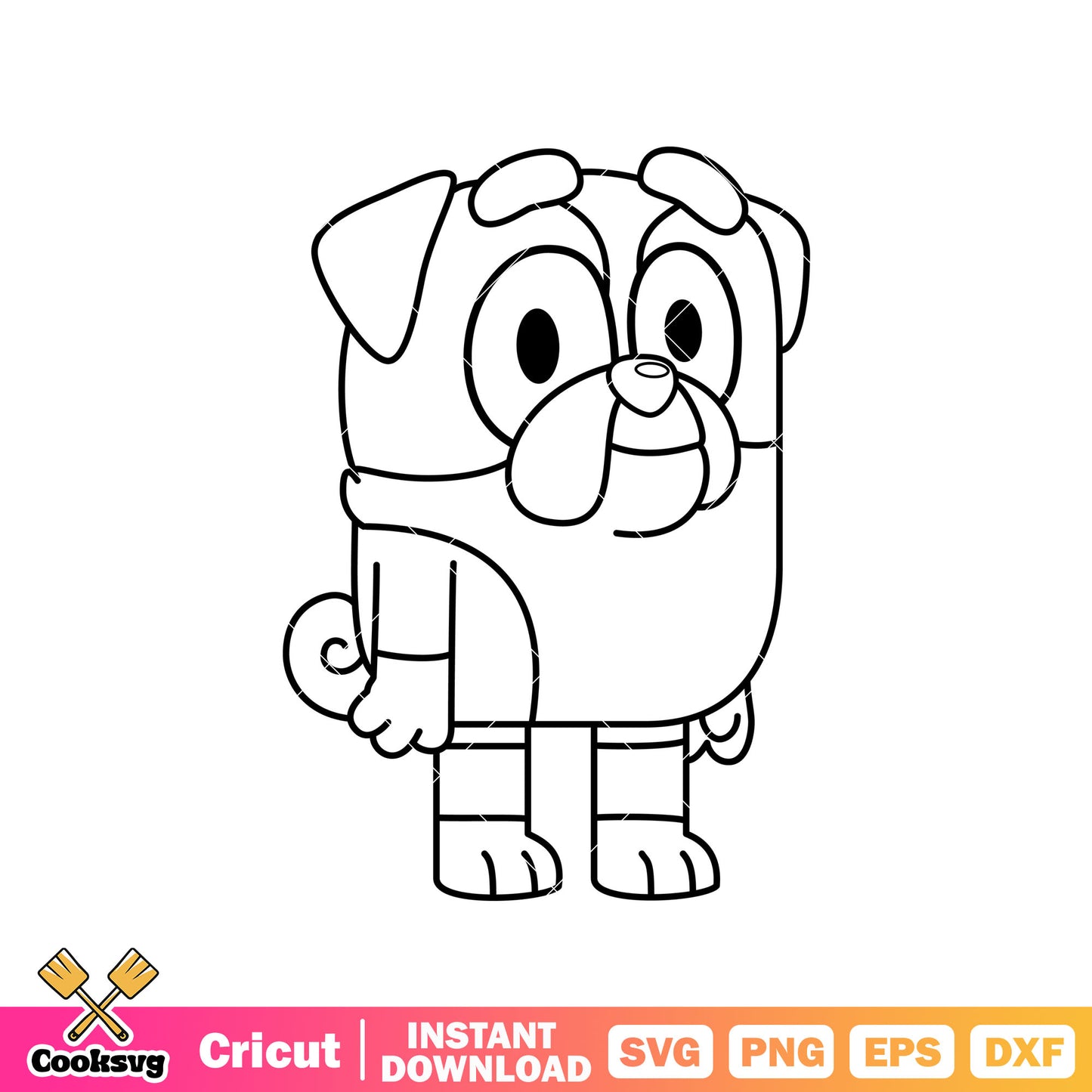 Bluey friends dog winton outline svg