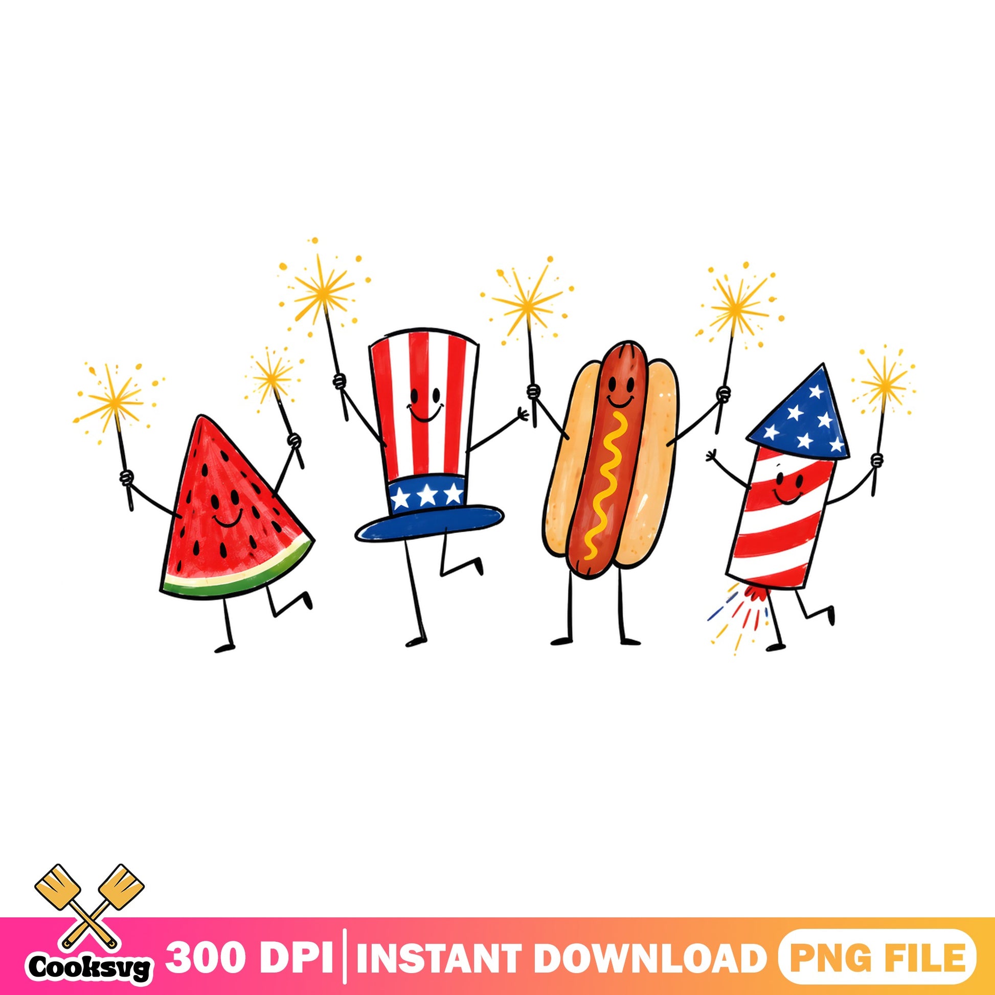 4th Of July Characters PNG, Patriotic Cute PNG, America PNG