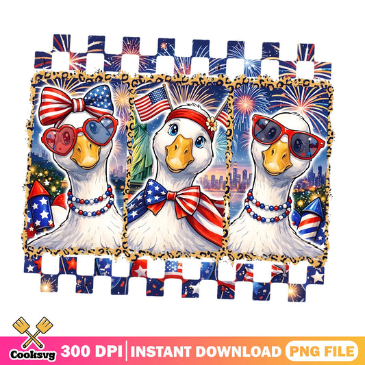 4th Of July Duck PNG, Patriotic Duck Leopard PNG, America PNG