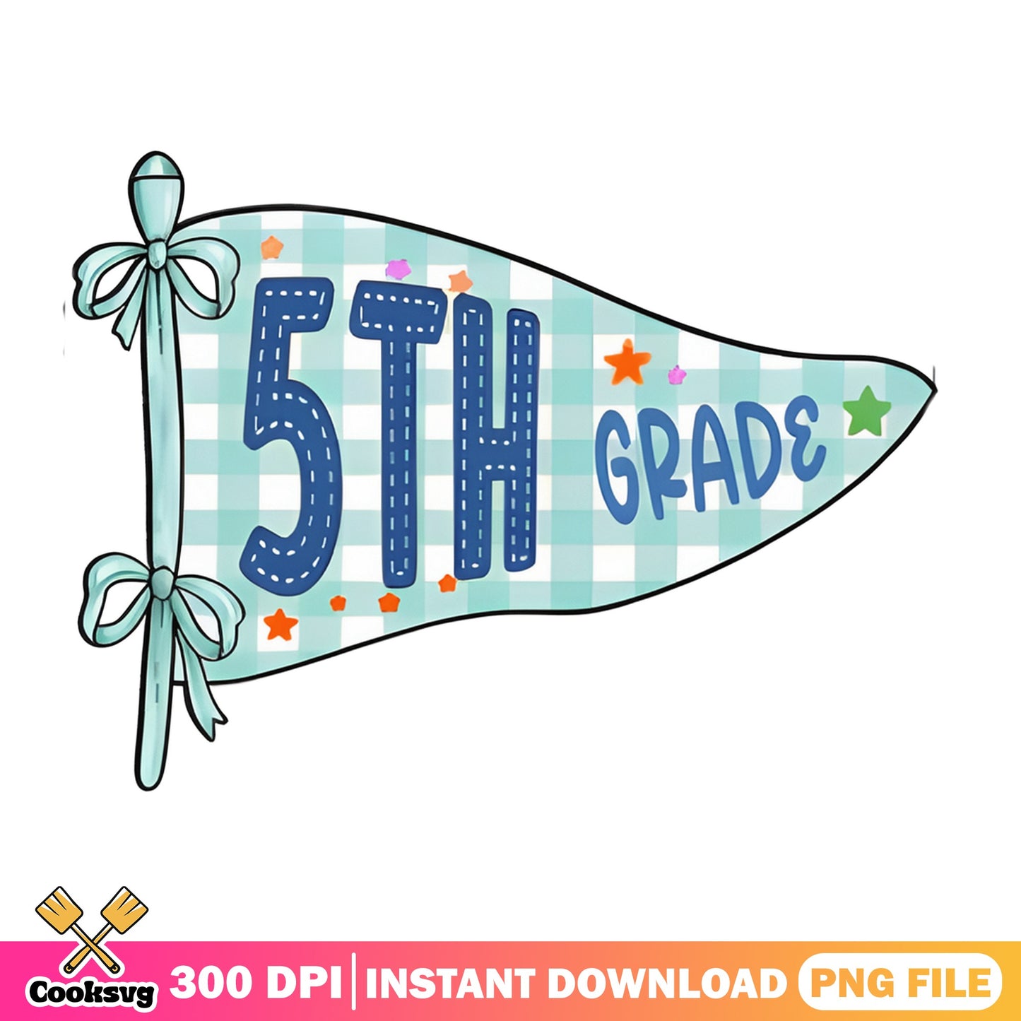 5th Grade Pennant Flag PNG, Back To School PNG, Teacher PNG