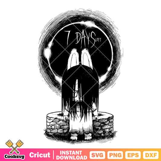 7 day left ghost labubu svg, labubu ghost svg, labubu halloween svg