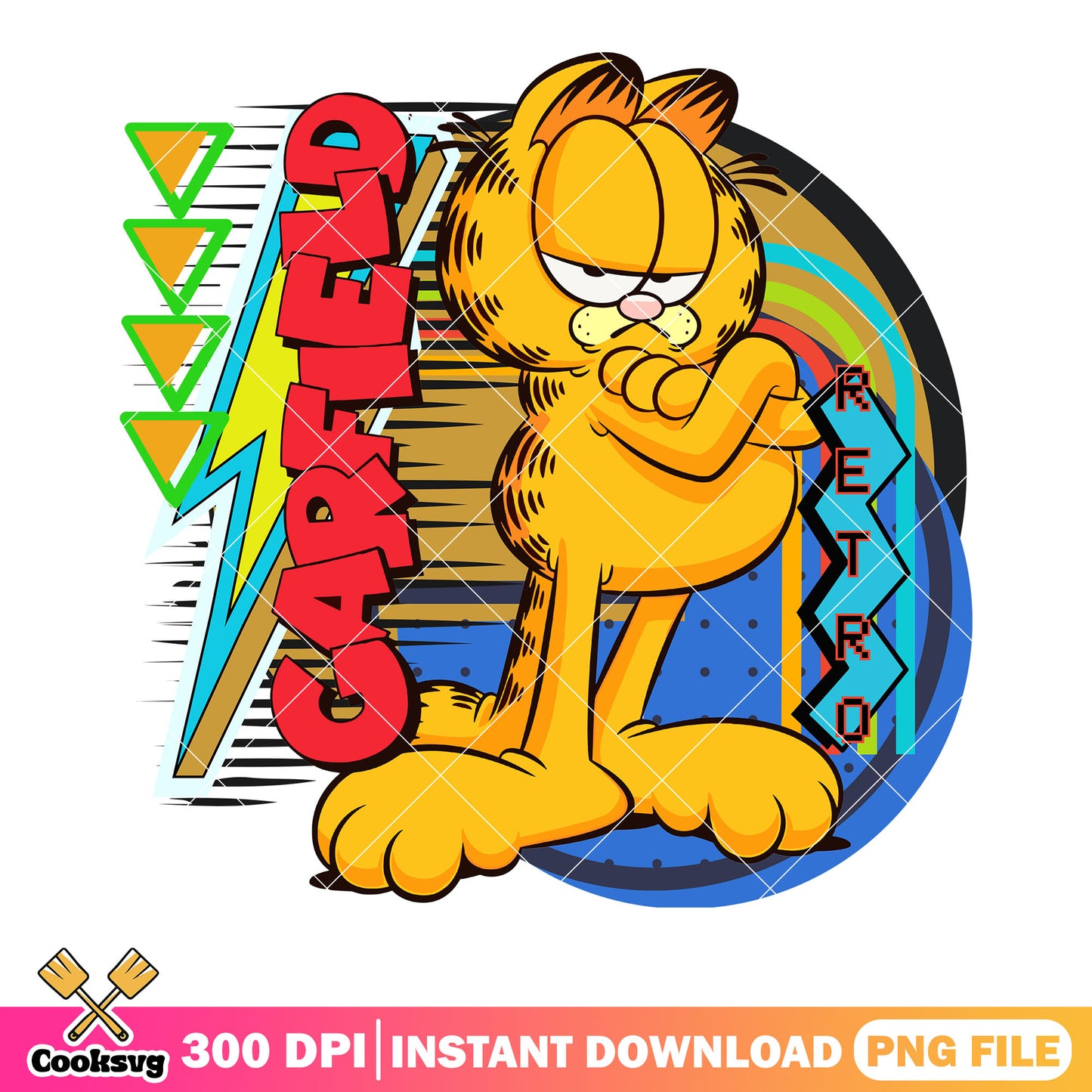 90s retro cartoon png, Garfield retro png, retro style​ png