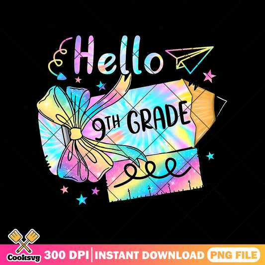 9th grade hello design png, going back to school png, ruler pencil png