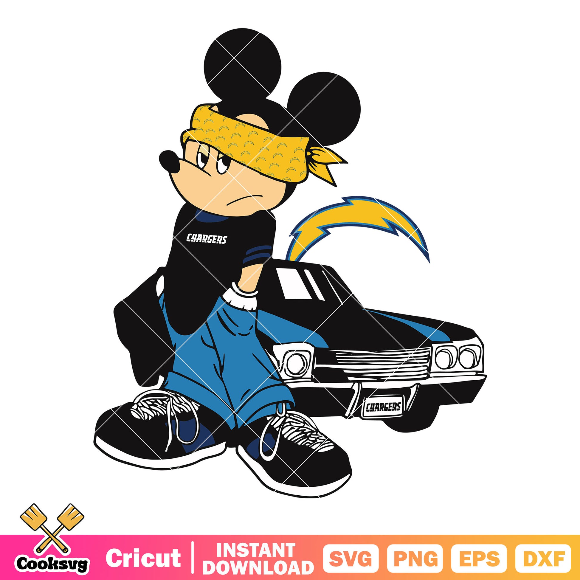 AFC usa football svg, Los angeles​ chargers svg, mickey mouse svg