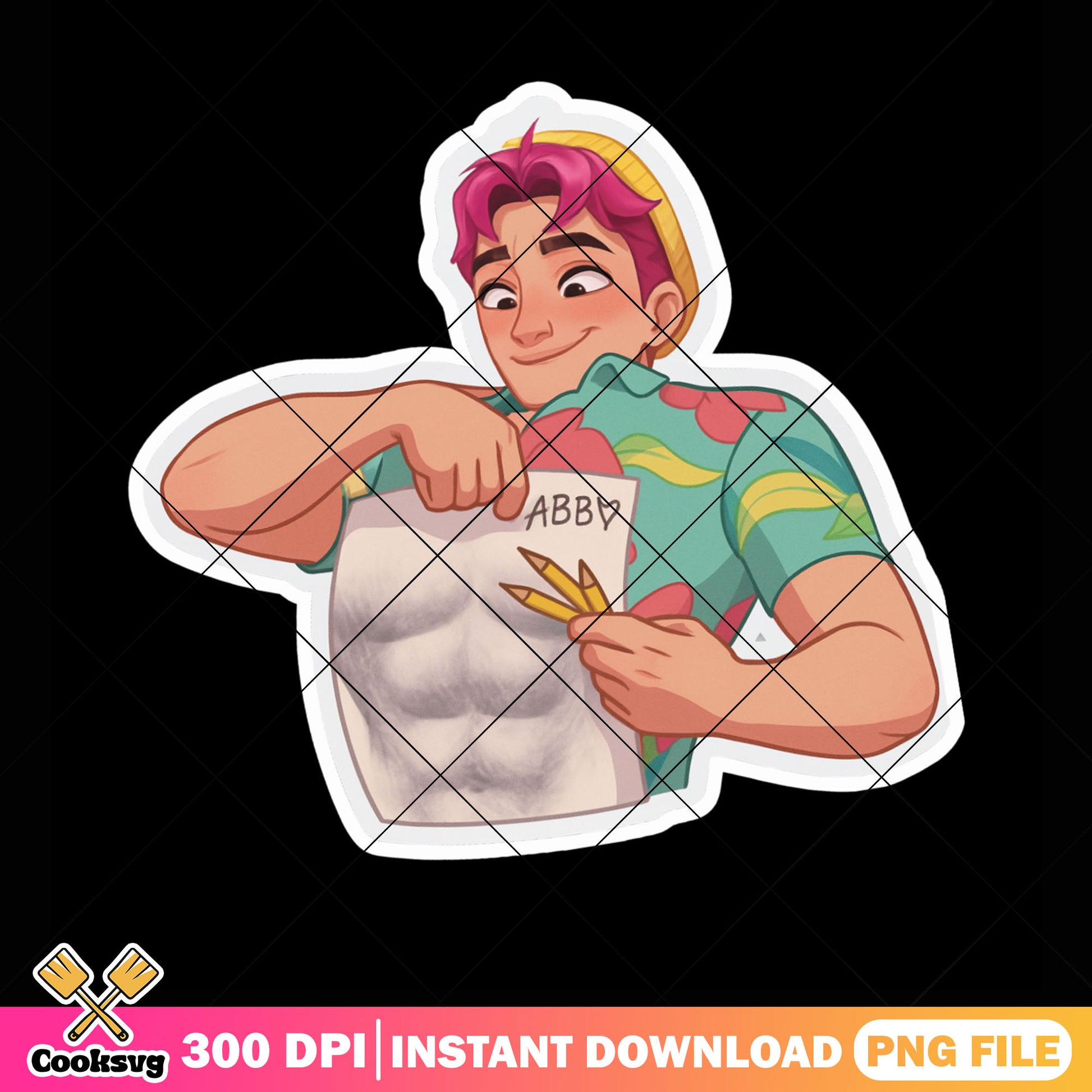 Abby abs art png sticker, love saja boys png, abby saja png