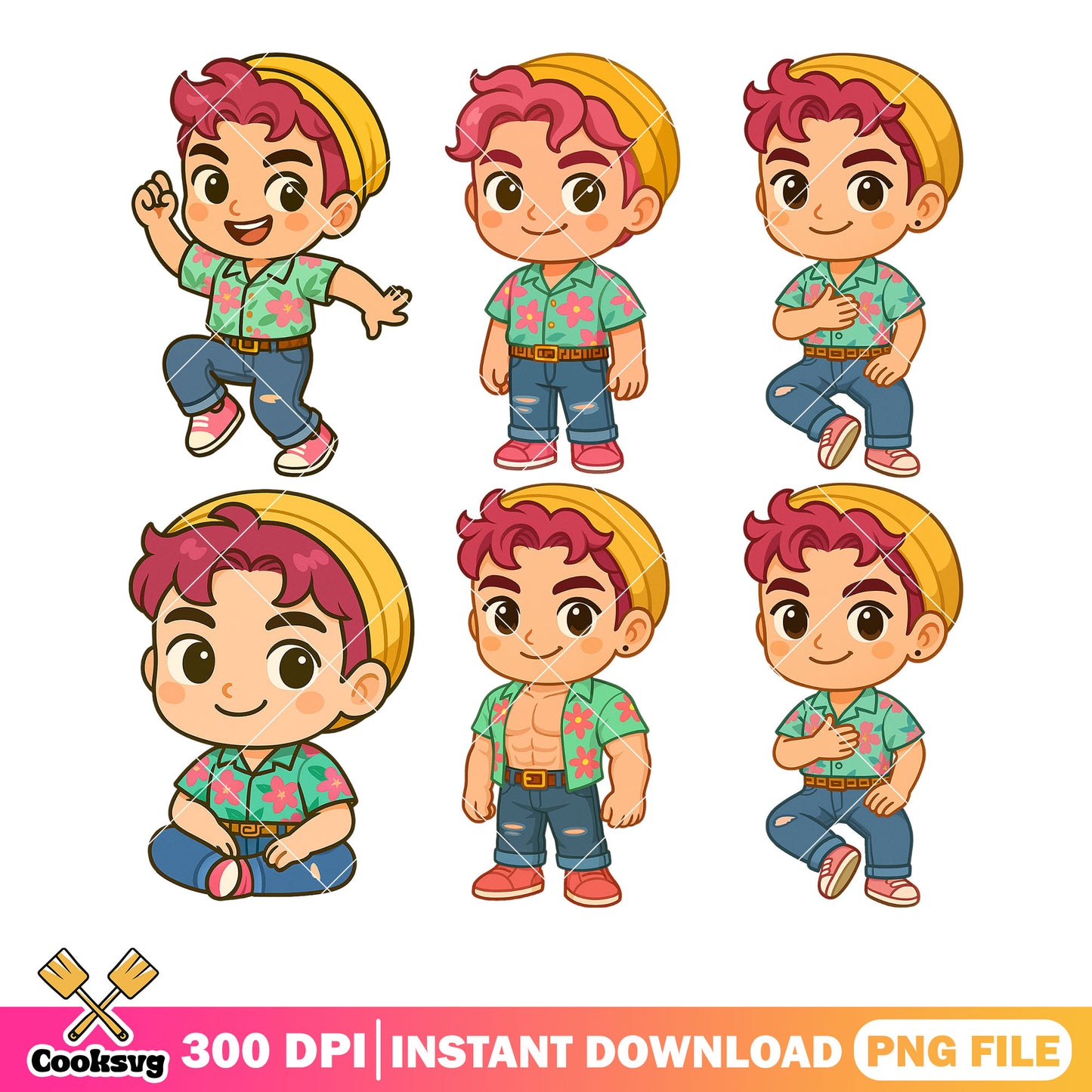 Abby pose bundle png, abby kpop png, saja boys band png