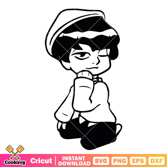Abby saja sitting svg, abby saja svg, kpop demon hunters svg