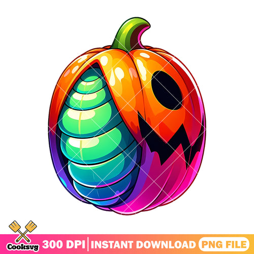 Abstract Neon Halloween Pumpkin png, halooween customes png