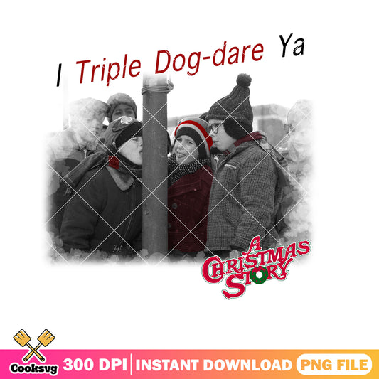 A christmas triple dog png, christmas movies png, a christmas story png