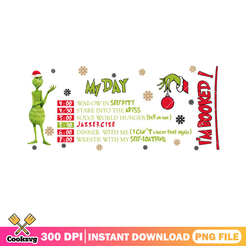 A day of grinch png, grinchmas png, santa claus costume png