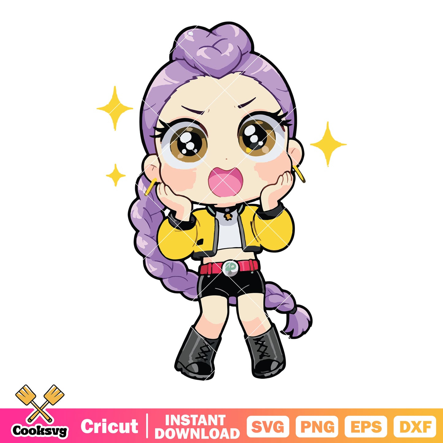 Admire eye rumi chibi svg, kpop rumi svg, huntrix kpop svg