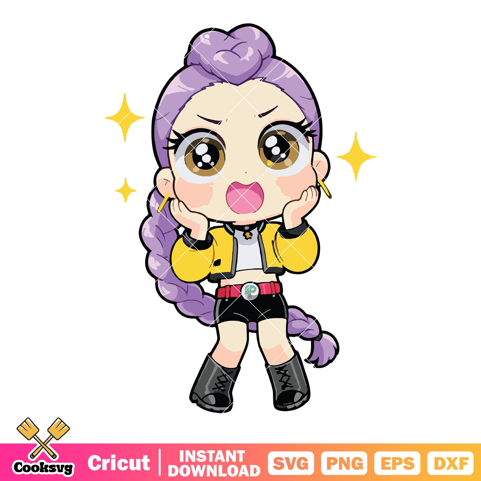 Admire eye rumi chibi svg, kpop rumi svg, huntrix kpop svg