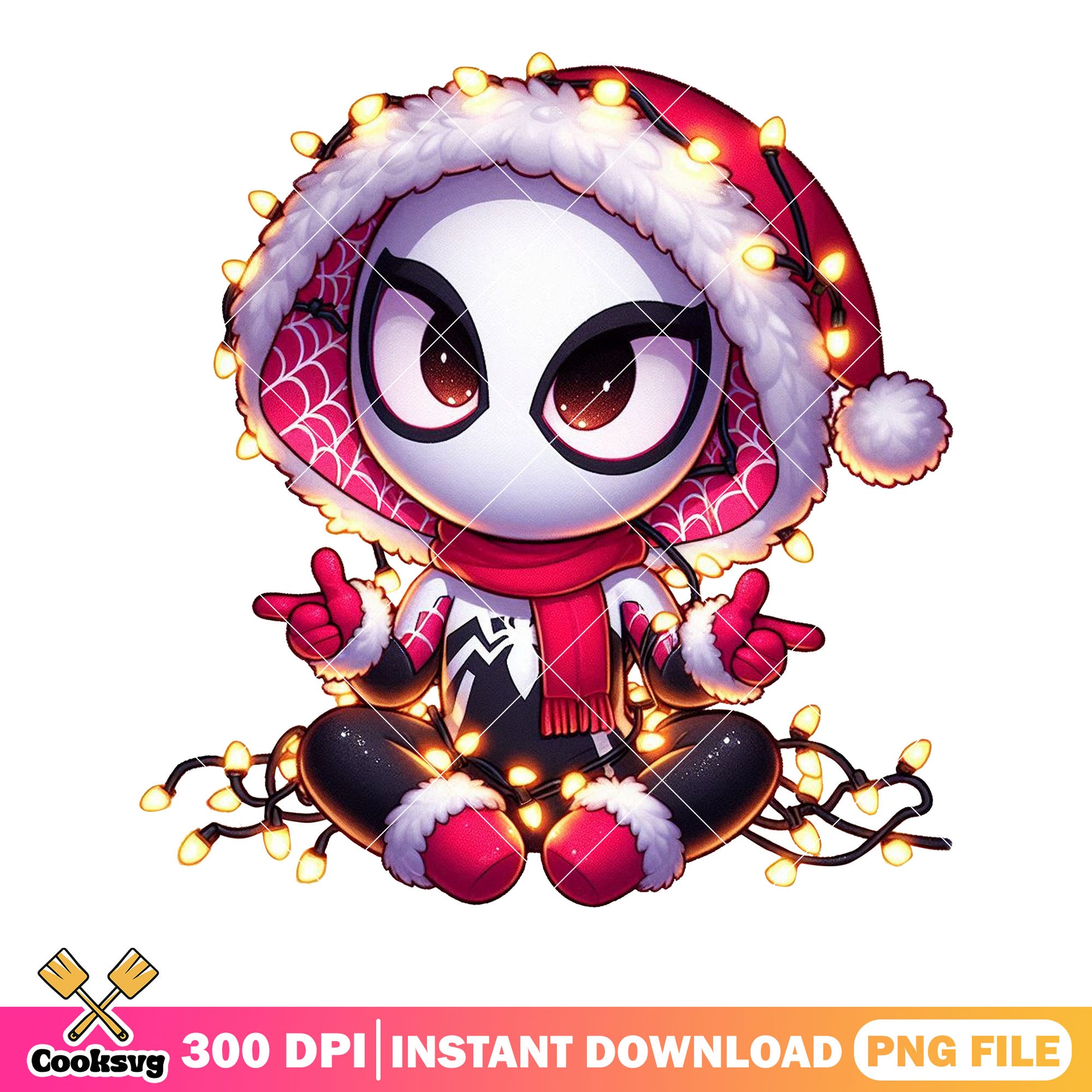 Adorable gwen spidy png, gwen stacy​ png, christmas poster png