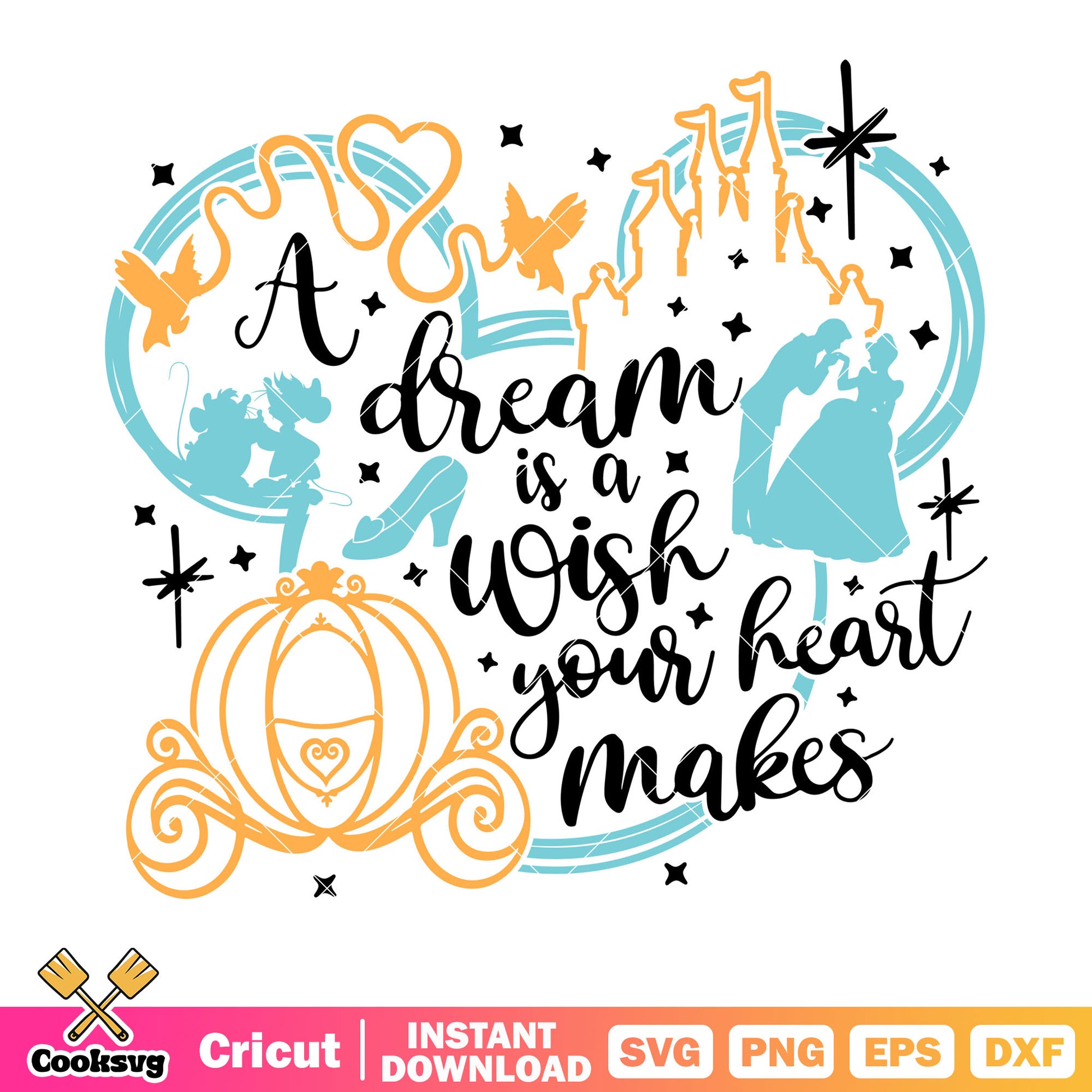 A dream is a wish your heart makes svg, disney castle mickey head​ svg