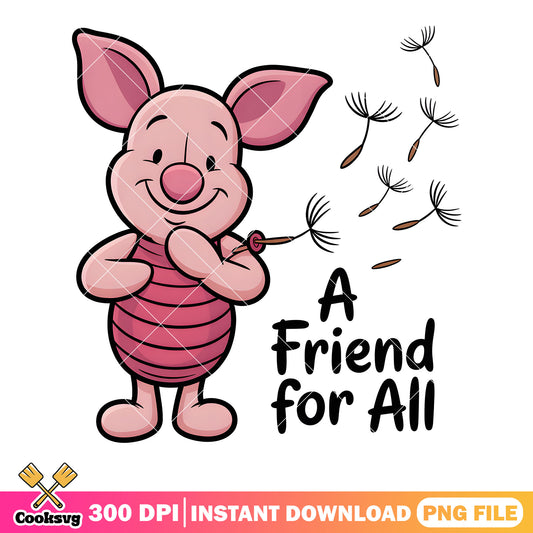 A friends for all png, pooh poster png, disney piglet png